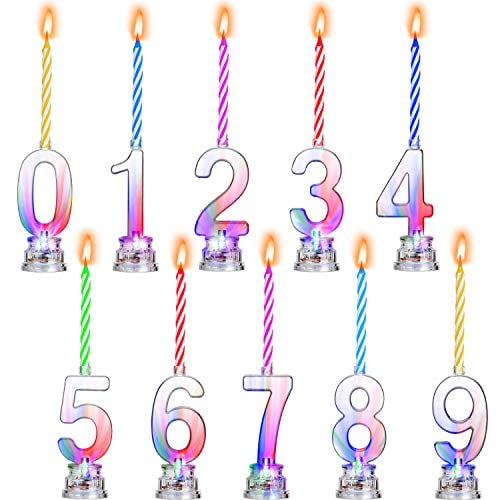 Two of Each 0-9 Deseret Deals Kalinar Numbered Aluminum Birthday Candle Holders